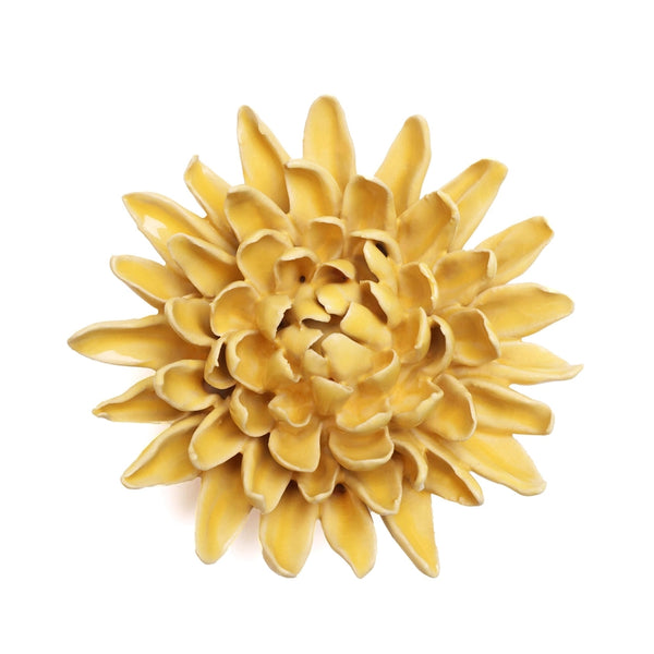 Ceramic Flower Wall Art  in Yellow Chrysanthemum, from Chive