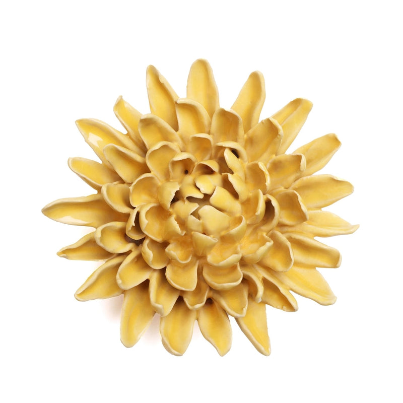 Ceramic Flower Wall Art  in Yellow Chrysanthemum, from Chive