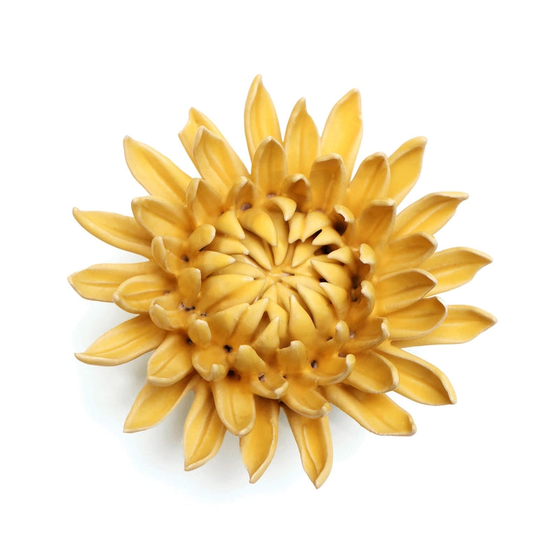 Ceramic Flower Wall Art Mum in Yellow 6, from Chive