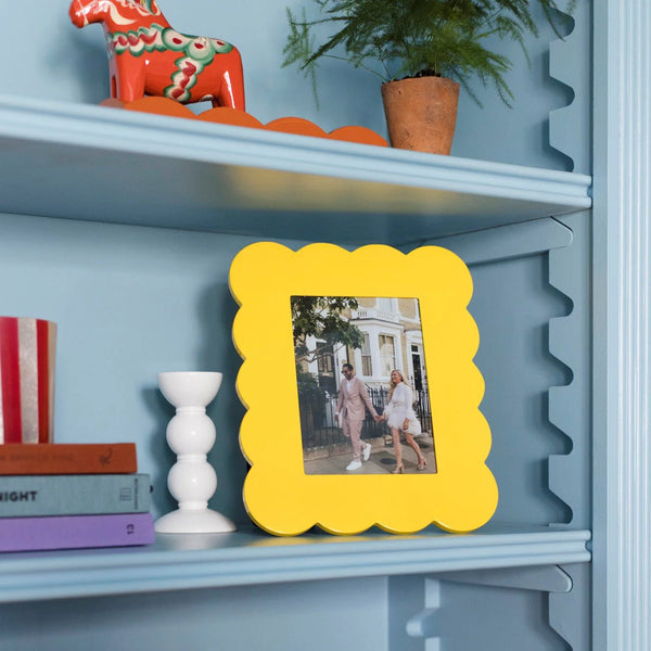 Lacquered Scallop Photo Frame in Yellow, from Addison Ross