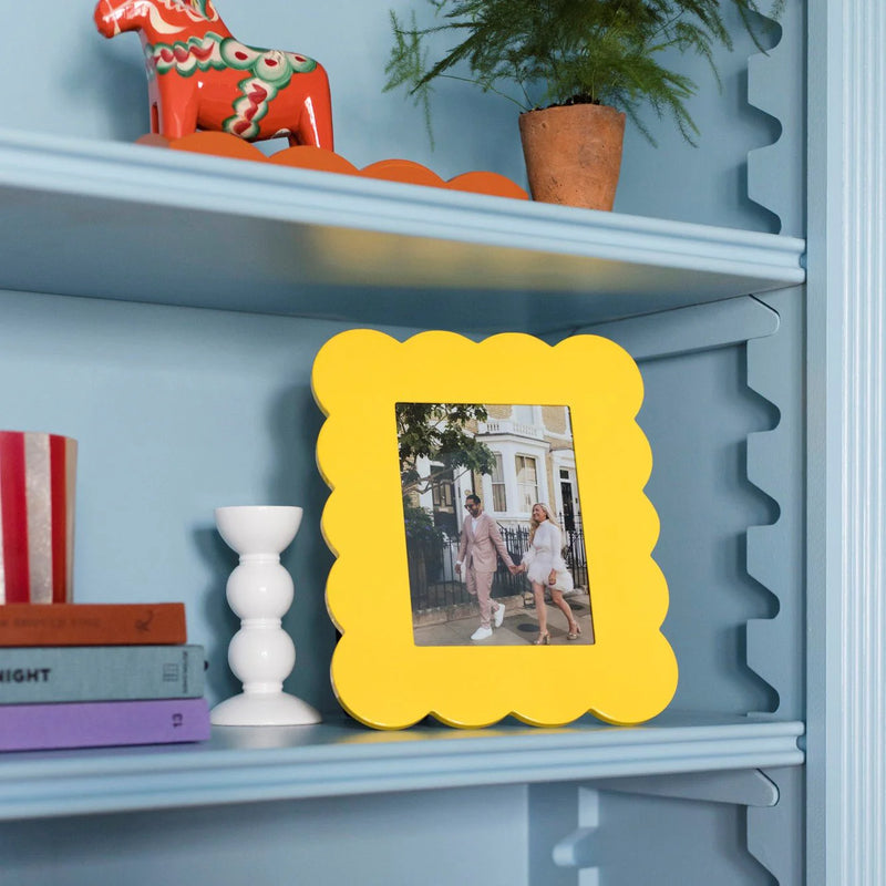 Lacquered Scallop Photo Frame in Yellow, from Addison Ross