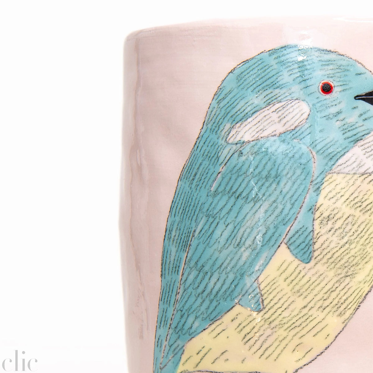 Small Bird Vase in Pink and Blue, from Gemma Orkin