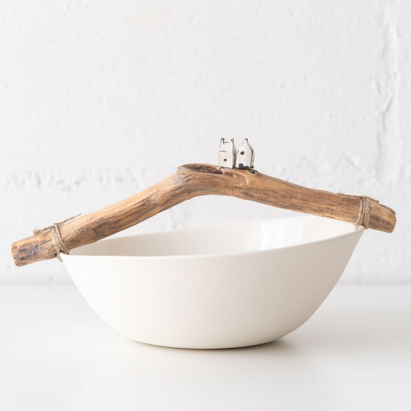 Salad Bowl with Cut Asymmetrical Sides, from Berangere Ceramique