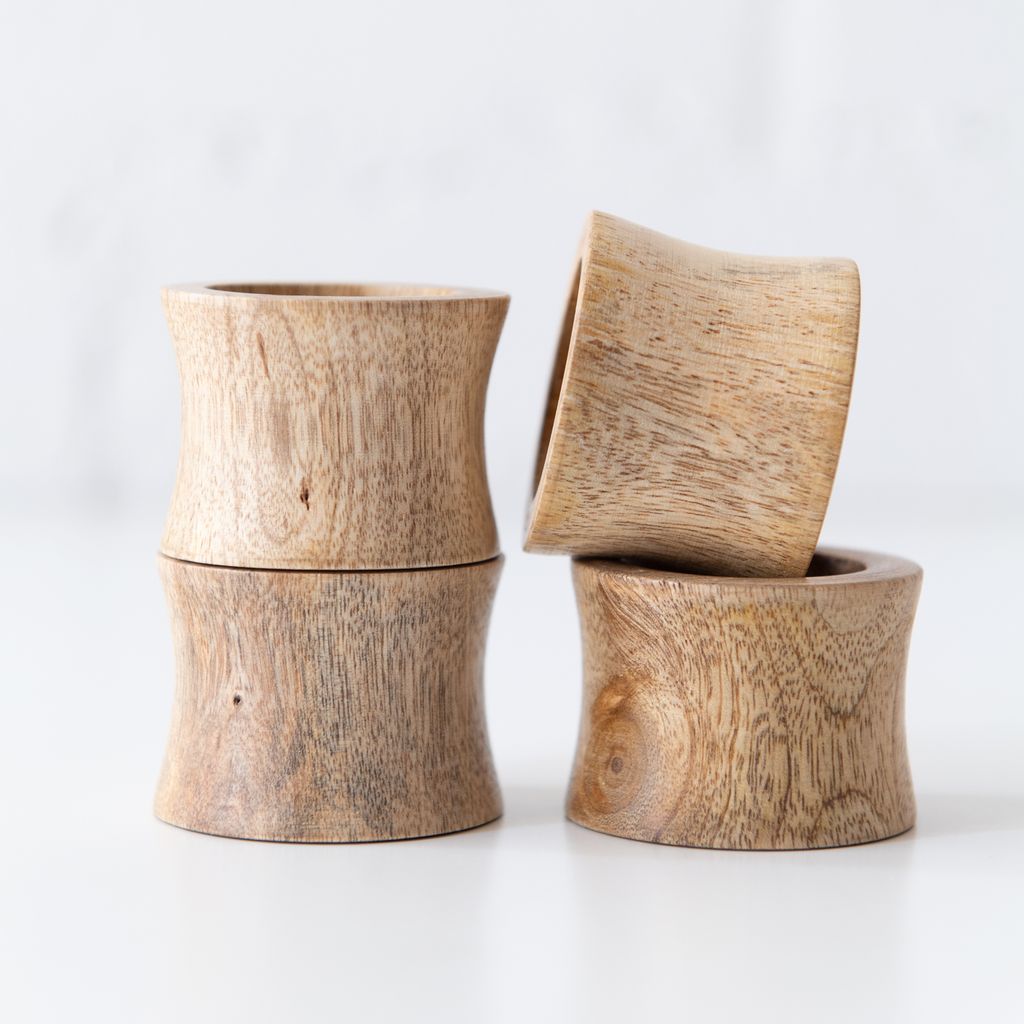 Set of 4 Napkin Rings in Ash Blonde, from Dot and Army