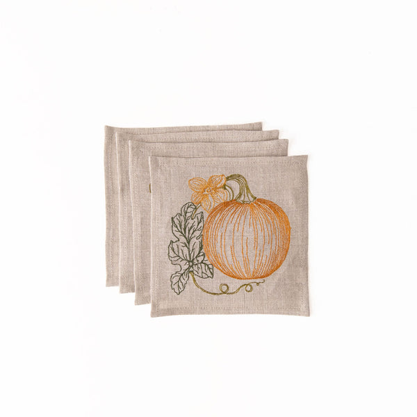 Pumpkin Harvest Coktail Napkins, form Coral and Tusk