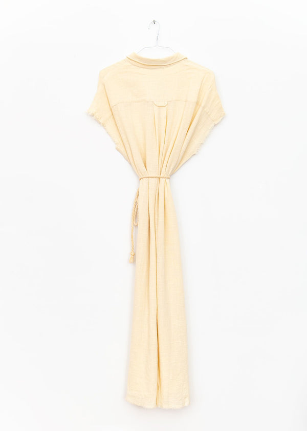 Mykonos Long Shirt Dress in Cream, from Maison Saint Julien