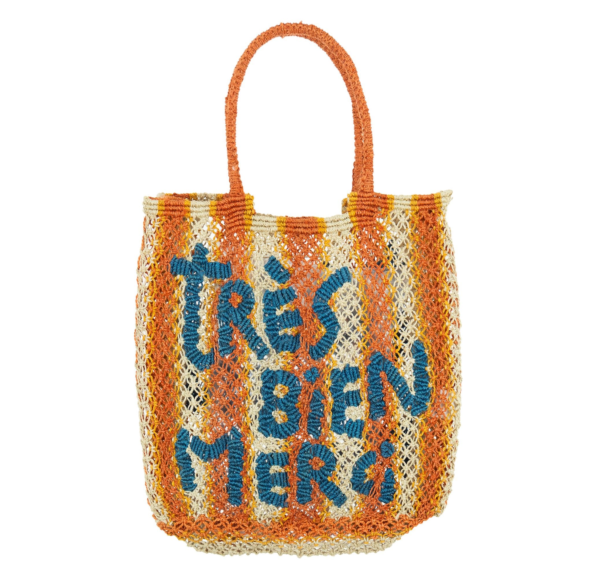 Lottie Stripe Tres Bien Merci Bag in Orange, from The Jacksons