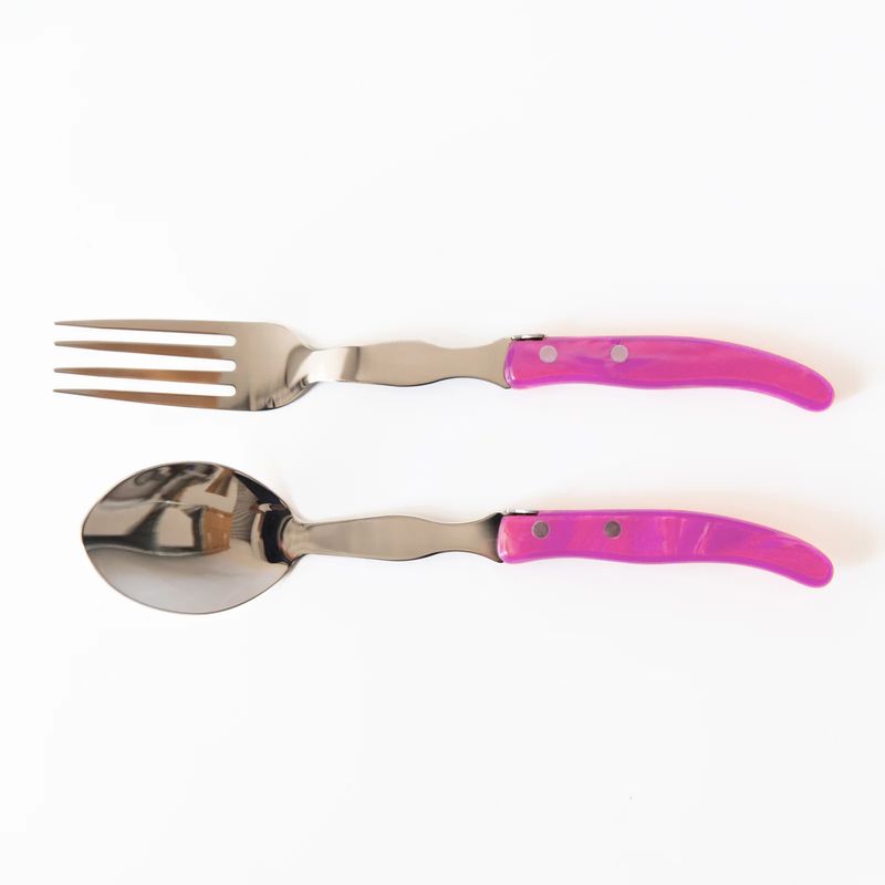 Two-Piece Berlingot Serving Set in Pink, from Claude Dozorme
