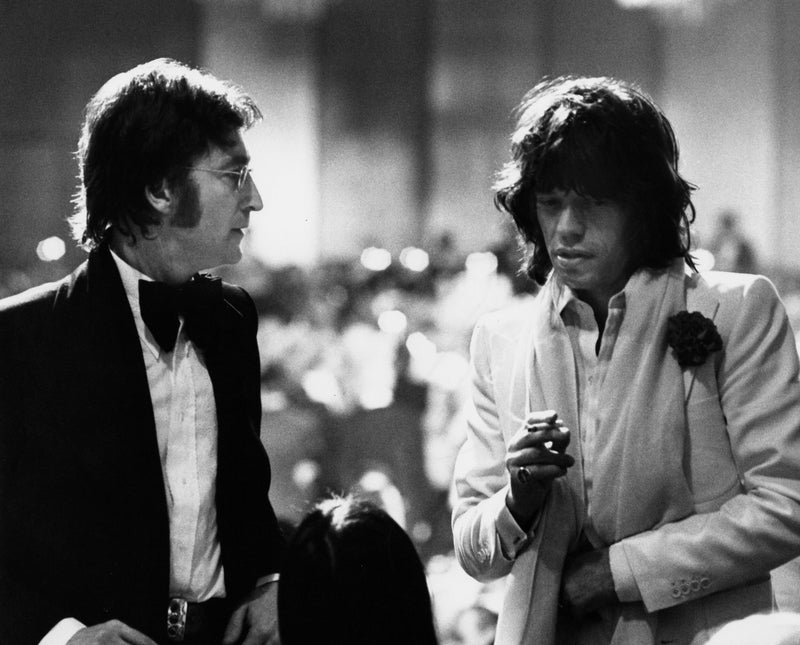 John Lennon and Mick Jagger AFI 1974 by Ron Galella