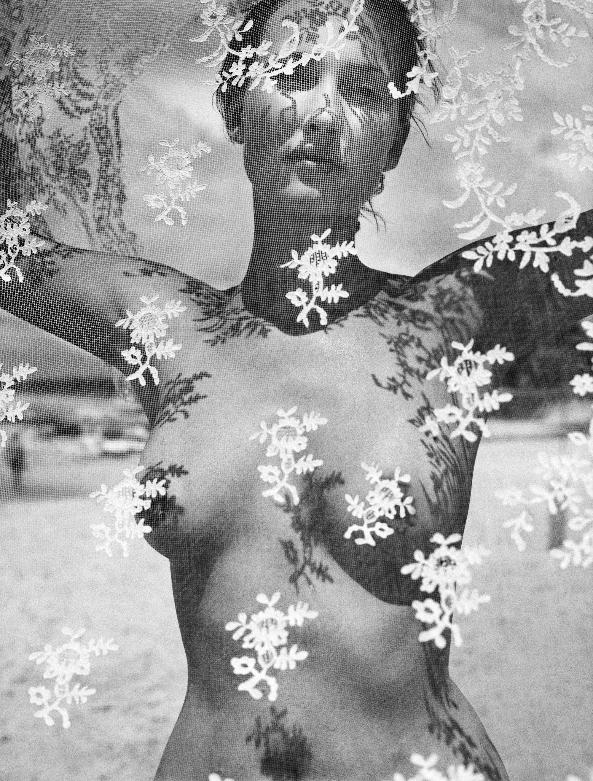 Camille behind lace, 2012 by Emmanuelle Hauguel