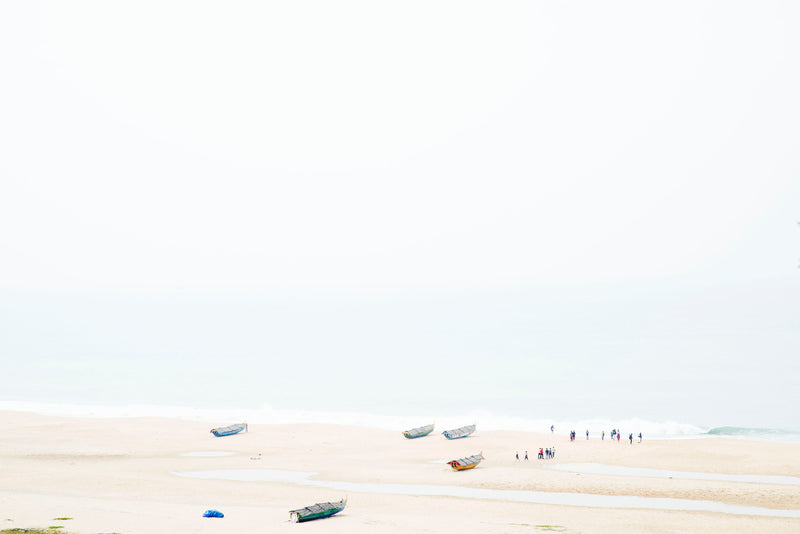 Indian Beach with Fishermen by Anne Sophie Granjon