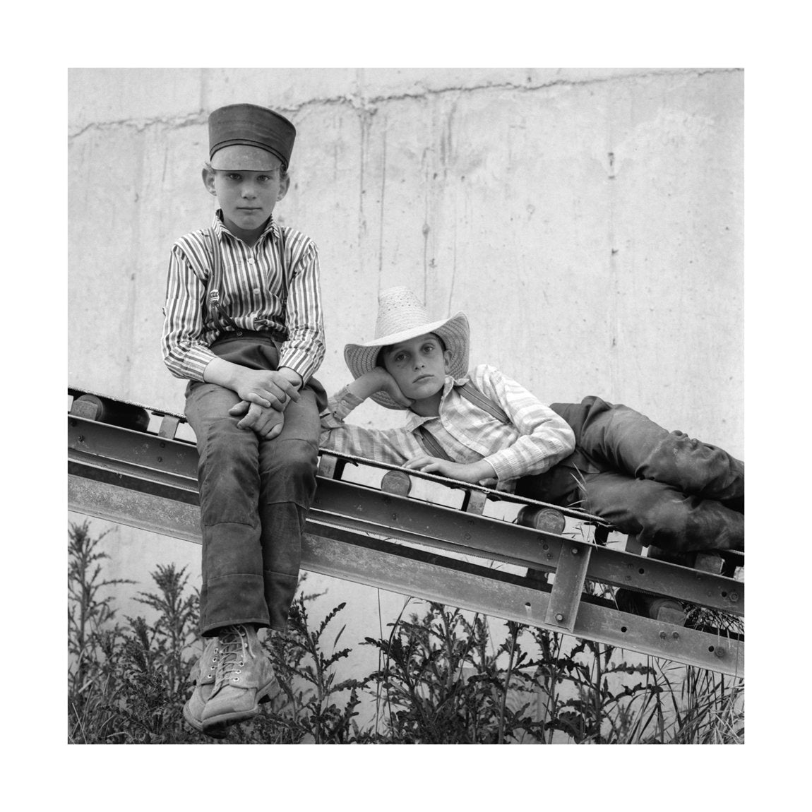 Two Hutterite Boys, 1983 by Drew Carolan