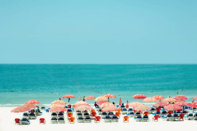 Red Chairs, Tel Aviv Beach by Stephane Dessaint