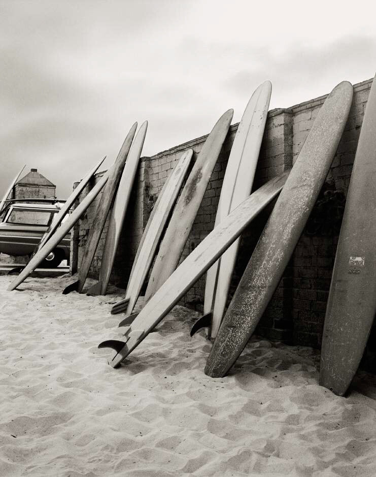 Malibu Surfrider in Black &amp; White by Anne Menke