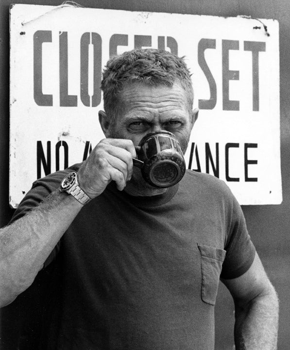 Steve McQueen with coffee cup, artist proof | Ron Galella