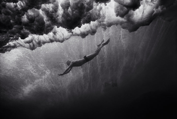 Mark Cunningham under Breaking Wave (B-110) by Wayne Levin
